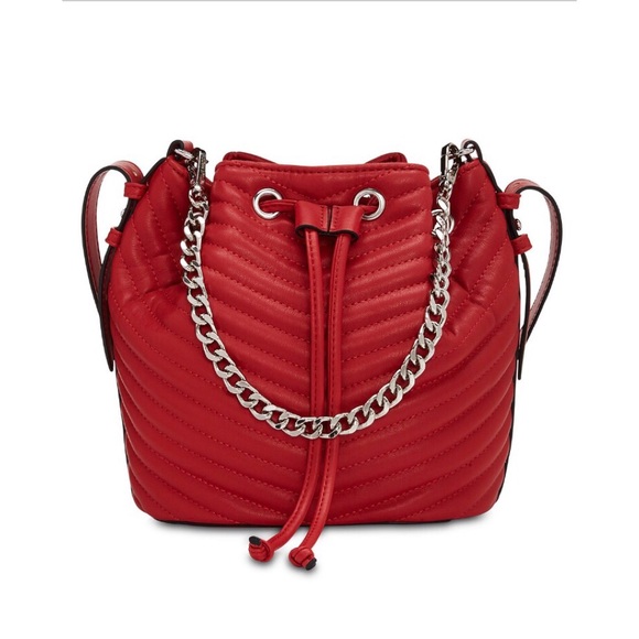 Steve Madden Chevron Drawstring Bucket Bag - Picture 1 of 7